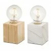 Wadiga Lampes à Poser Lampes Bois Et Marbre - Lot De 2 -Éclairage Soldes 2024 lampes bois et marbre lot de 2