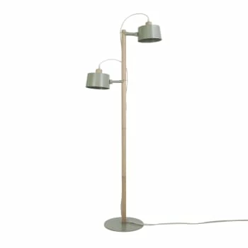 DIZY Design Lampadaires Luminaire à Poser Avec 2 Abat-jours En Chêne Et Métal Blanc 8 DIZY Design Lampadaires Luminaire à Poser Avec 2 Abat-jours En Chêne Et Métal Blanc – Image 6