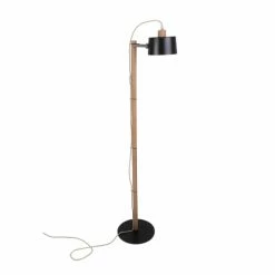 DIZY Design Lampadaires Luminaire à Poser Chêne Et Métal Noir
