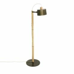 DIZY Design Lampadaires Luminaire à Poser Chêne Et Métal Laiton -Éclairage Soldes 2024 luminaire a poser chene et metal vernis brut