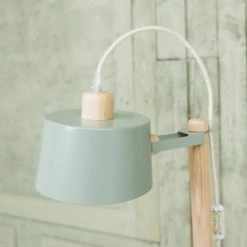 DIZY Design Lampadaires Luminaire à Poser Chêne Et Métal Vert -Éclairage Soldes 2024 luminaire a poser chene et metal vert 3