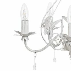 Beliani Lustres Lustre Blanc -Éclairage Soldes 2024 lustre blanc 3