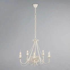 QAZQA Lustres Lustre En Acier Blanc -Éclairage Soldes 2024 lustre en acier blanc 2