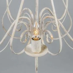 QAZQA Lustres Lustre En Acier Blanc -Éclairage Soldes 2024 lustre en acier blanc 5