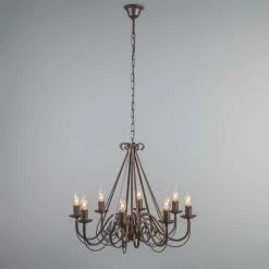 QAZQA Lustres Lustre En Acier Brun Rouille -Éclairage Soldes 2024 lustre en acier brun rouille 3