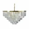 Maisons Du Monde Suspensions Lustre En Métal Doré à Pampilles En Cristal Biseauté