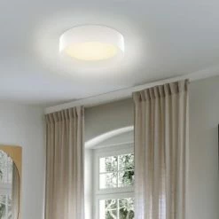 Beliani Suspensions Plafonnier En Métal LED ⌀ 45 Cm Blanc -Éclairage Soldes 2024 plafonnier en metal led 45 cm blanc 1