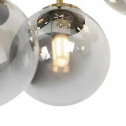 QAZQA Suspensions Plafonnier En Verre Doré/laiton -Éclairage Soldes 2024 plafonnier en verre dore laiton 3