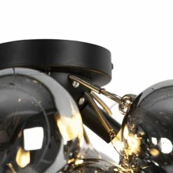 QAZQA Suspensions Plafonnier En Verre Noir -Éclairage Soldes 2024 plafonnier en verre noir 16