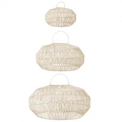 Meubles & Design Suspensions Set De 3 Abat Jour En Rotin Blanc -Éclairage Soldes 2024 set de 3 abat jour en rotin blanc 2