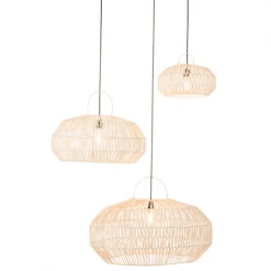 Meubles & Design Suspensions Set De 3 Abat Jour En Rotin Blanc -Éclairage Soldes 2024 set de 3 abat jour en rotin blanc 3
