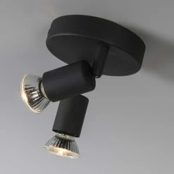 QAZQA Appliques Murales Et Spots Spot Plafond En Acier Noir -Éclairage Soldes 2024 spot plafond en acier noir 11