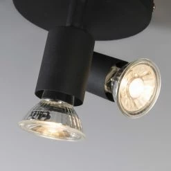 QAZQA Appliques Murales Et Spots Spot Plafond En Acier Noir -Éclairage Soldes 2024 spot plafond en acier noir 7