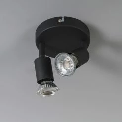 QAZQA Appliques Murales Et Spots Spot Plafond En Acier Noir -Éclairage Soldes 2024 spot plafond en acier noir 8