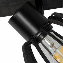 QAZQA Appliques Murales Et Spots Spot Plafond En Bois Noir -Éclairage Soldes 2024 spot plafond en bois noir 2