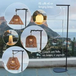 LUMISKY Lampadaires Support De Lampe Métal Gris 41CM -Éclairage Soldes 2024 support de lampe metal gris 41cm 4