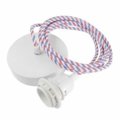 Hoopzi Suspensions Suspension 1 Fil électrique En Tissu Bleu Roi 3m -Éclairage Soldes 2024 suspension 1 fil electrique en tissu bleu blanc rouge 3m 2