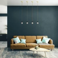 Hoopzi Suspensions Suspension 1 Fil électrique En Tissu Doré 2,5m Douille Noire -Éclairage Soldes 2024 suspension 1 fil electrique en tissu dore 2 5m douille noire 2