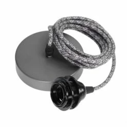 Hoopzi Suspensions Suspension 1 Fil électrique En Tissu Turquoise 3m -Éclairage Soldes 2024 suspension 1 fil electrique en tissu gentleman chevron 3m