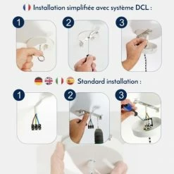 Hoopzi Suspensions Suspension 1 Fil électrique En Tissu Turquoise 3m -Éclairage Soldes 2024 suspension 1 fil electrique en tissu turquoise 3m 3