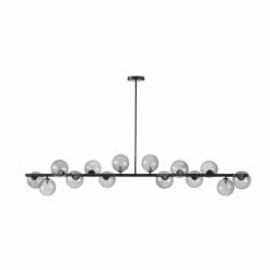 Maisons Du Monde Suspensions Suspension 14 Globes En Verre Fumé Et Métal Noir