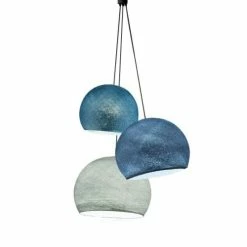 La Case De Cousin Paul Suspensions Suspension 3 Coupoles Bleu Canard-denim-azur -Éclairage Soldes 2024 suspension 3 coupoles bleu canard denim azur 1