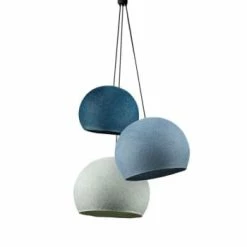 La Case De Cousin Paul Suspensions Suspension 3 Coupoles Bleu Canard-denim-azur -Éclairage Soldes 2024 suspension 3 coupoles bleu canard denim azur 2