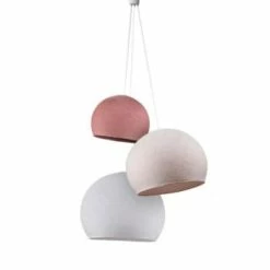 La Case De Cousin Paul Suspensions Suspension 3 Coupoles Bleu Canard-denim-azur -Éclairage Soldes 2024 suspension 3 coupoles rose dragee blanc