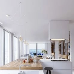 Hoopzi Suspensions Suspension 3 Fils électriques En Tissu Blanc 2,5m Douille Blanche -Éclairage Soldes 2024 suspension 3 fils electriques en tissu blanc 2 5m douille blanche 2