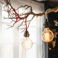 Hoopzi Suspensions Suspension 3 Fils électriques En Tissu Rouge 3m -Éclairage Soldes 2024 suspension 3 fils electriques en tissu rouge 3m 1