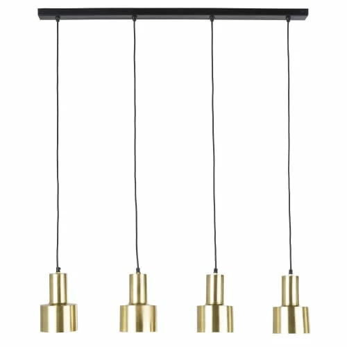 Maisons Du Monde Suspensions Suspension 4 Abat-jours En Laiton Doré Et Support En Métal Noir 94x127 3 Maisons Du Monde Suspensions Suspension 4 Abat-jours En Laiton Doré Et Support En Métal Noir 94x127