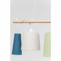 Kare Design Suspensions Suspension 5 Abat-jours En Textile Et Frêne -Éclairage Soldes 2024 suspension 5 abat jours en textile et frene 2