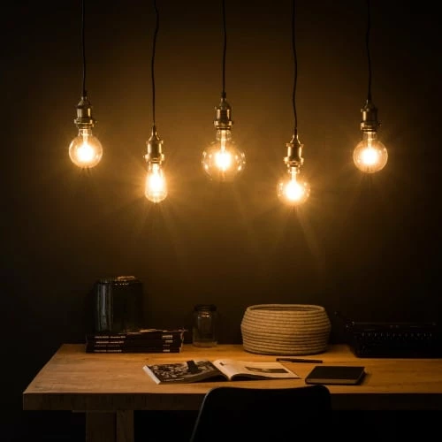 Maisons Du Monde Suspensions Suspension 5 Douilles En Métal Coloris Noir Et Laiton 7 Maisons Du Monde Suspensions Suspension 5 Douilles En Métal Coloris Noir Et Laiton – Image 5