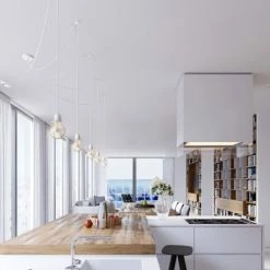 Hoopzi Suspensions Suspension 5 Fils électriques En Tissu Blanc 3,5m Douille Blanche -Éclairage Soldes 2024 suspension 5 fils electriques en tissu blanc 3 5m douille blanche 2