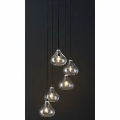 Maisons Du Monde Suspensions Suspension 5 Globes En Verre Et Métal Noir -Éclairage Soldes 2024 suspension 5 globes en verre et metal noir 1000 10 15 177422 4