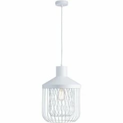 ATHM DESIGN Suspensions Suspension Abat Jour Métal Blanc