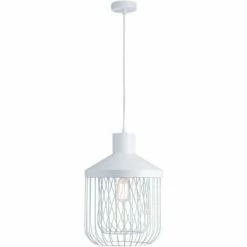 ATHM DESIGN Suspensions Suspension Abat Jour Métal Blanc -Éclairage Soldes 2024 suspension abat jour metal blanc 27
