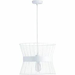 ATHM DESIGN Suspensions Suspension Abat Jour Métal Blanc