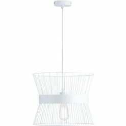 ATHM DESIGN Suspensions Suspension Abat Jour Métal Blanc -Éclairage Soldes 2024 suspension abat jour metal blanc 6