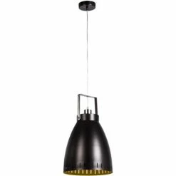 ATHM DESIGN Suspensions Suspension Abat Jour Métal Noir -Éclairage Soldes 2024 suspension abat jour metal noir 3