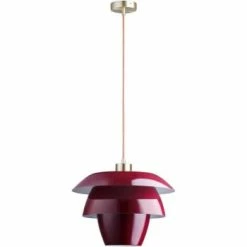 ATHM DESIGN Suspensions Suspension Abat Jour Métal Gris -Éclairage Soldes 2024 suspension abat jour metal rouge 2