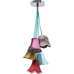 Kare Design Suspensions Suspension Bohème 5 Abat-jours En Tissu -Éclairage Soldes 2024 suspension boheme 5 abat jours en tissu 3