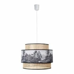 Decoratie Suspensions Suspension Cannage Et Tissu D40cm -Éclairage Soldes 2024 suspension cannage et tissu d40cm 2