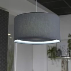 Metropolight Suspensions Suspension Cylindre Avec Diffuseur Textile Gris D39cm -Éclairage Soldes 2024 suspension cylindre avec diffuseur textile gris d39cm 1