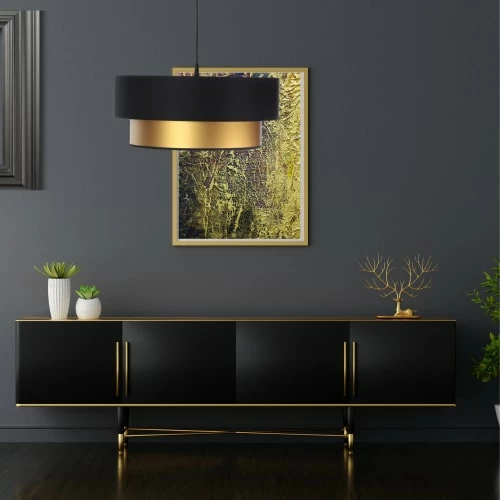 Kauze Luminaires Suspensions Suspension Déco Chic Noir Et Or Ø 35cm 4 Kauze Luminaires Suspensions Suspension Déco Chic Noir Et Or Ø 35cm – Image 2