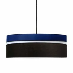 Kauze Luminaires Suspensions Suspension Déco Noir Et Bleu Canard Ø 60