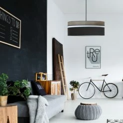 Kauze Luminaires Suspensions Suspension Déco Noir Et Gris Ø 55 -Éclairage Soldes 2024 suspension deco noir et gris oe 55 2