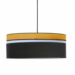 Kauze Luminaires Suspensions Suspension Déco Noir Et Jaune Moutarde Ø 40