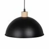 Maisons Du Monde Suspensions Suspension Demi-sphère En Métal Noir Et Bois D30 -Éclairage Soldes 2024 suspension demi sphere en metal noir et bois d30 1000 10 15 227606 1
