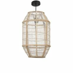 Mica Decorations Suspensions Suspension En Bois Beige Et Lin